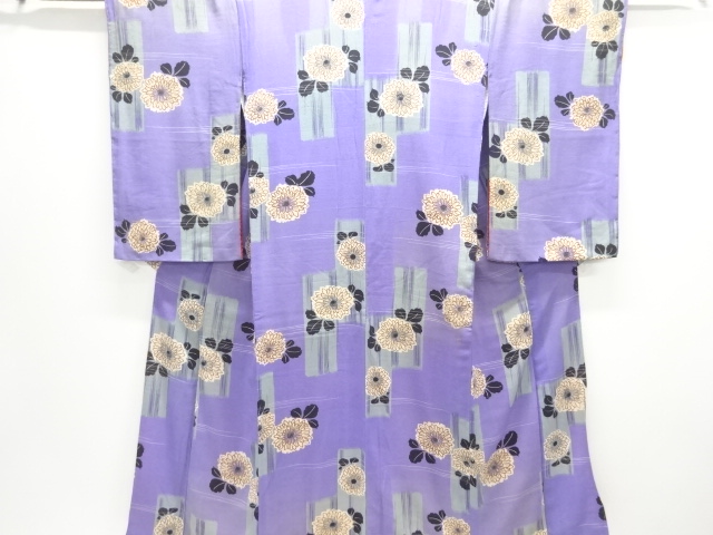 Antique Kinshin Gauze Kimono with Chrysanthemum Design